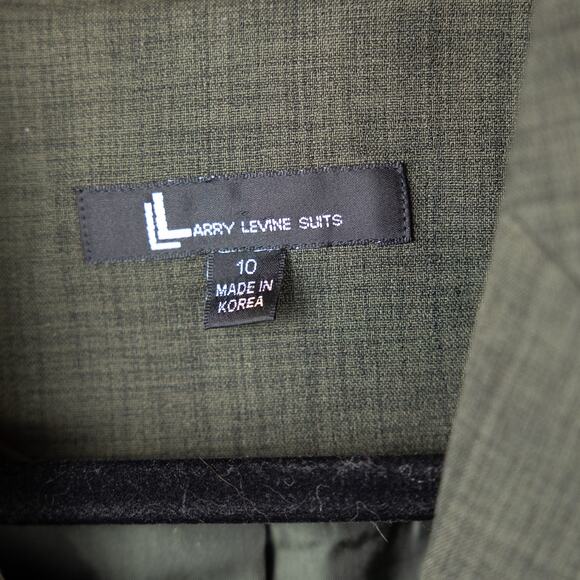 Larry Levine Suits Green 3 pc Set Blazer Skirt Pants 10 - Picture 4 of 9
